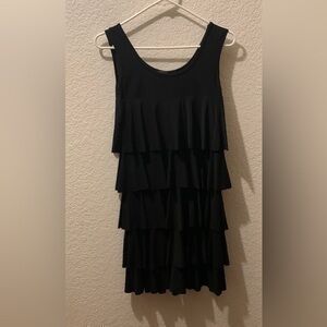 Veronicam black tiered dress
